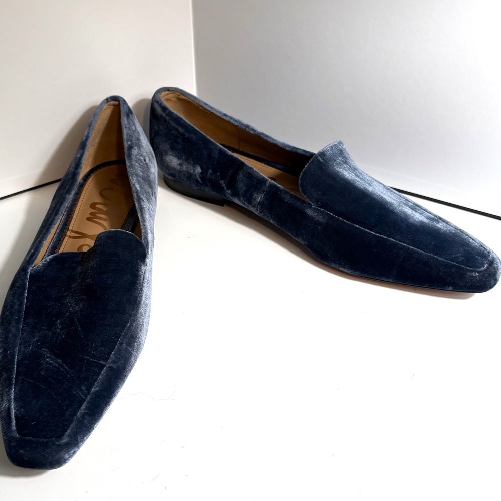 Sam Edelman Blue Velvet Square Toe Emilie Loafers in Size 10